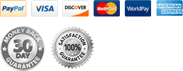 Pay Pal, Visa, Discover Master Card, World Pay, American Express. 30 Money Back Guartantee and 100% Satisfaction for all orders see store for details